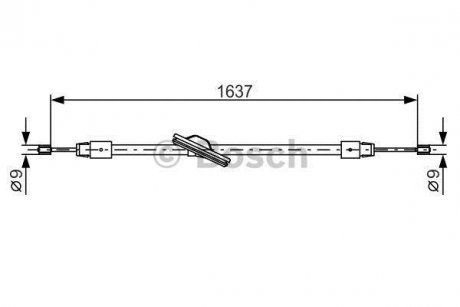 Трос ручного гальма BOSCH 1987482330