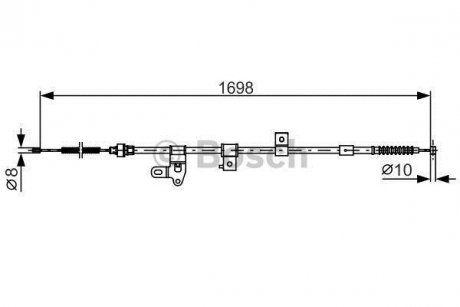 Трос ручного тормоза BOSCH 1987482346 (фото 1)
