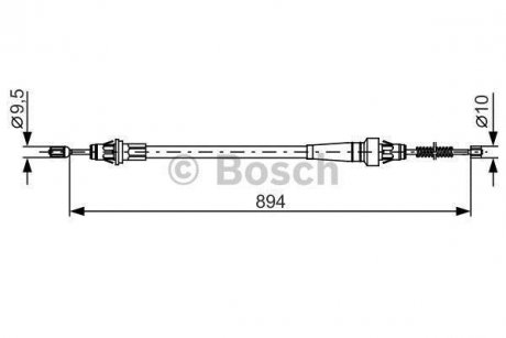 Трос ручного гальма BOSCH 1987482365 (фото 1)