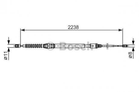 Трос, стояночная тормозная система BOSCH 1987482373 (фото 1)