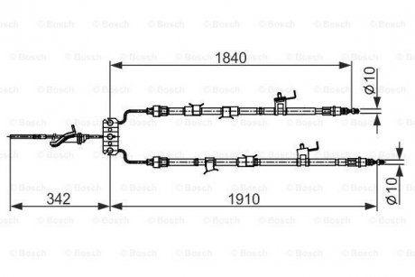 Трос, стояночная тормозная система BOSCH 1 987 482 420 (фото 1)