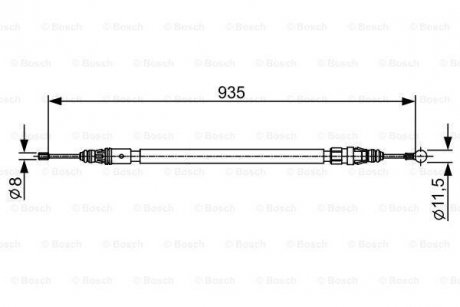 Трос, стоянкова гальмівна система BOSCH 1987482430 (фото 1)