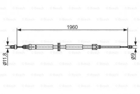 Трос, стояночная тормозная система BOSCH 1987482432 (фото 1)