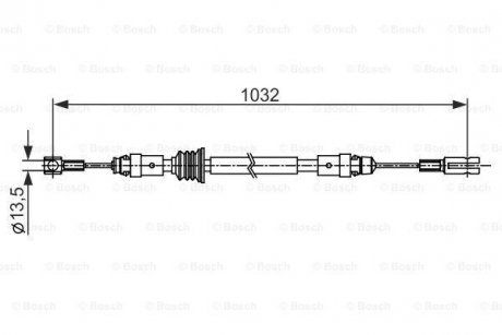 Трос ручного тормоза BOSCH 1987482548 (фото 1)