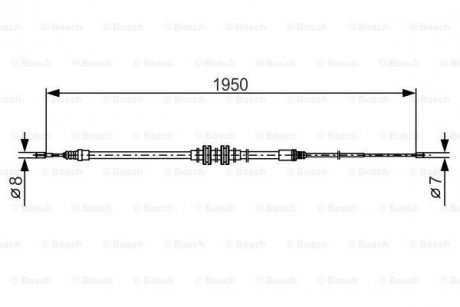 Трос ручного тормоза RENAULT MEGANE 15- BOSCH 1987482785 (фото 1)