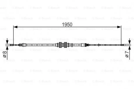 Трос ручного гальма RENAULT MEGANE IV 1.2TCE 15-, 1.6TCE 15- BOSCH 1987482785