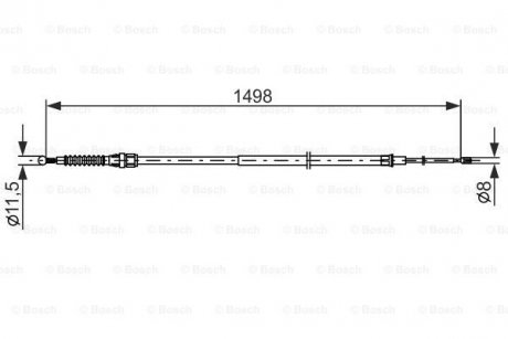 Трос ручного гальма SEAT LEON 1.0TSI 15-, 1.2TSI 12- BOSCH 1987482789 (фото 1)
