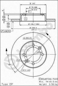 Тормозной диск BREMBO 08448010