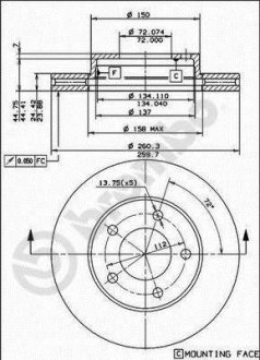 Гальмівний диск BREMBO 09486610 (фото 1)