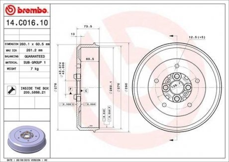 Автозапчастина BREMBO 14C01610 (фото 1)