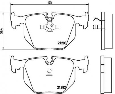 Комплект тормозных колодок, дисковый тормоз BREMBO P06016 (фото 1)