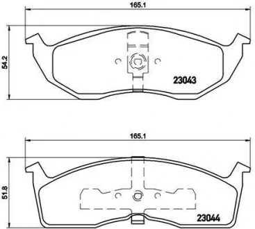 Гальмівні колодки, дискове гальмо (набір) BREMBO P 11 008