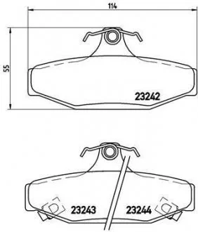 Гальмівні колодки, дискове гальмо (набір) BREMBO P 15 004