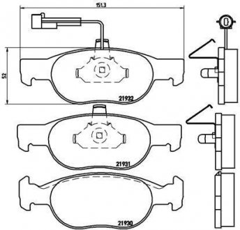 Комплект тормозных колодок, дисковый тормоз BREMBO P 23 057 (фото 1)