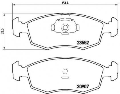 Тормозные колодки, дисковый тормоз (набор) BREMBO P23079 (фото 1)