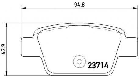 Гальмівні колодки, дискове гальмо (набір) BREMBO P 23 080 (фото 1)