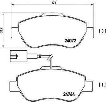 Комплект тормозных колодок, дисковый тормоз BREMBO P 23 107 (фото 1)