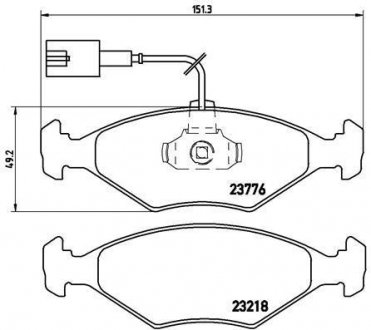 Тормозные колодки, дисковый тормоз (набор) BREMBO P23122 (фото 1)