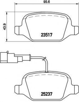 Комплект тормозных колодок, дисковый тормоз BREMBO P 23 131