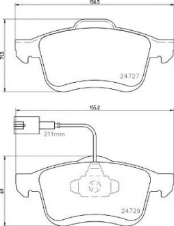 Колодки тормозные дисковые передние FIAT DOBLO Box Body / Estate (263) 02/10-> / FIAT DOBLO MPV (263 BREMBO P23163 (фото 1)