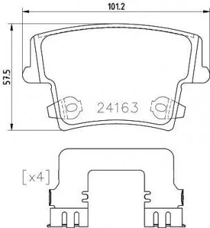 Колодки гальмівні CHRYSLER 300.. BREMBO P 23 175