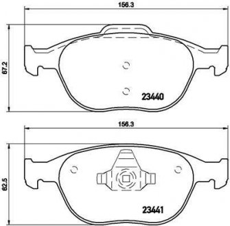 Гальмівні колодки, дискове гальмо (набір) BREMBO P 24 071 (фото 1)