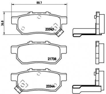 Комплект тормозных колодок, дисковый тормоз BREMBO P 28 025 (фото 1)