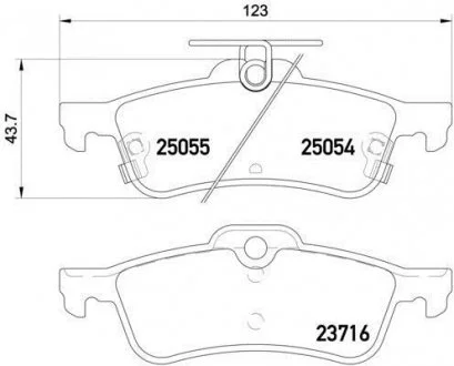 Комплект тормозных колодок BREMBO P28070 (фото 1)
