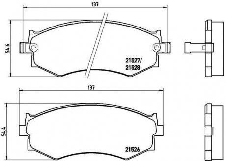 Тормозные колодки, дисковый тормоз (набор) BREMBO P30002 (фото 1)