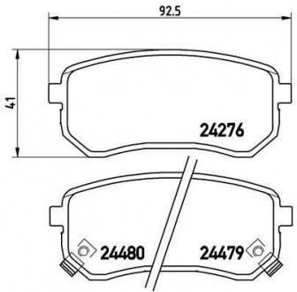 Комплект тормозных колодок, дисковый тормоз BREMBO P 30 033 (фото 1)