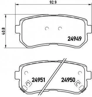 Гальмівні колодки, дискове гальмо (набір) BREMBO P 30 046