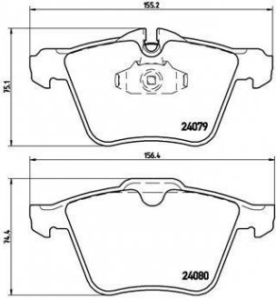 Тормозные колодки, дисковый тормоз (набор) BREMBO P36019 (фото 1)