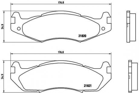 Тормозные колодки, дисковый тормоз (набор) BREMBO P37001 (фото 1)