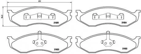 Гальмівні колодки, дискове гальмо (набір) BREMBO P37 004