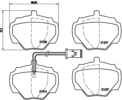 Гальмівні колодки, дискове гальмо (набір) BREMBO P 44 003
