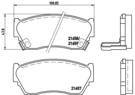 Гальмівні колодки, дискове гальмо (набір) BREMBO P56027 (фото 1)