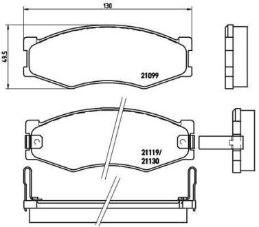 Гальмівні колодки, дискове гальмо (набір) BREMBO P56056
