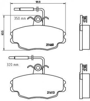 Тормозные колодки, дисковый тормоз (набор) BREMBO P61043 (фото 1)