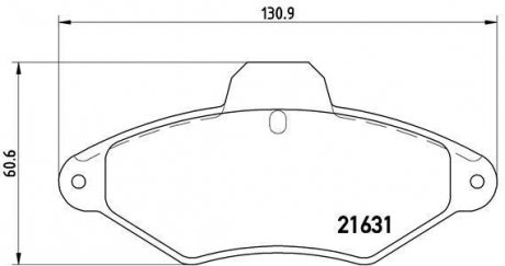 Комплект тормозных колодок, дисковый тормоз BREMBO P 61 052 (фото 1)
