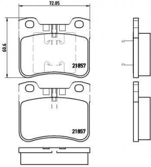 Гальмівні колодки, дискове гальмо (набір) BREMBO P 61 059