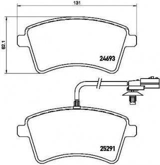 Комплект тормозных колодок, дисковый тормоз BREMBO P 68 058