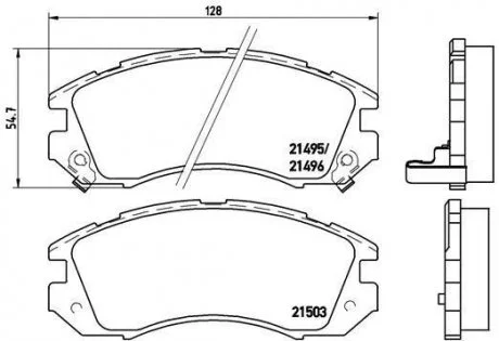 Комплект тормозных колодок, дисковый тормоз BREMBO P 78 004 (фото 1)