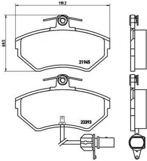 Комплект тормозных колодок, дисковый тормоз BREMBO P 85 044 (фото 1)