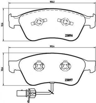 Комплект тормозных колодок, дисковый тормоз BREMBO P85102 (фото 1)