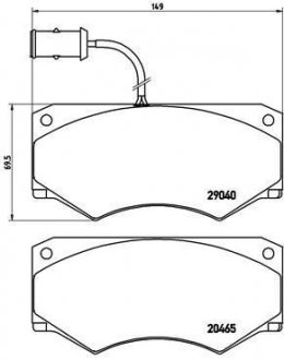 Комплект тормозных колодок, дисковый тормоз BREMBO P A6 005 (фото 1)