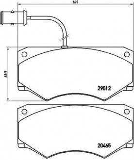 Комплект тормозных колодок, дисковый тормоз BREMBO PA6013 (фото 1)