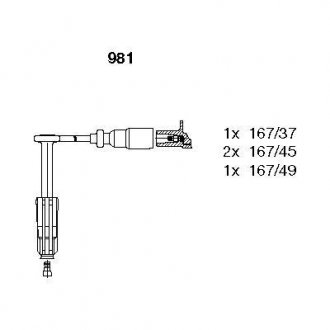 Комплект проводів MERCEDES W202 1,8-2,0 "93-00 BREMI 981 (фото 1)