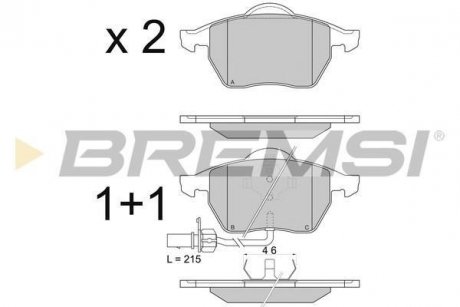 Комплект тормозных колодок BREMSI BP2816 (фото 1)