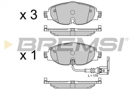 Комплект тормозных колодок BREMSI BP3516 (фото 1)