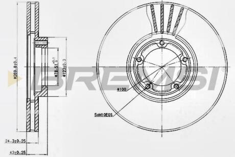 Тормозной диск BREMSI DBA849V (фото 1)